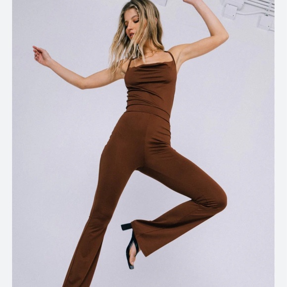 Princess Polly Karla Brown Jumpsuit Size 6 - Picture 2 of 10